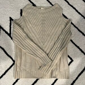 Francesca’s Cold-Shoulder Cable Knit Sweater